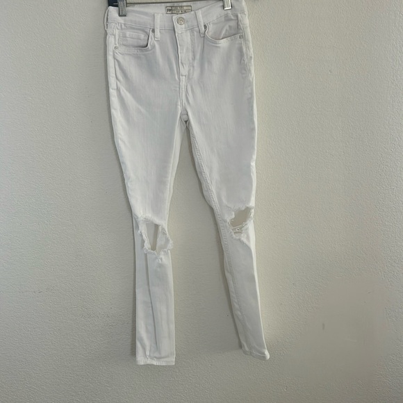 Free People Ripped Skinny Jeans Pants‎ White - Picture 1 of 16